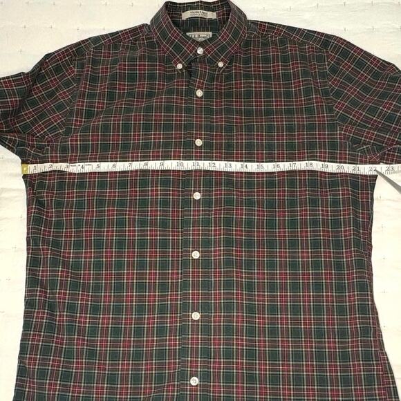L.L.Bean Wrinkle Free Slightly Fitted Button Down Shirt Men's M | Green | EUC - Picture 8 of 11